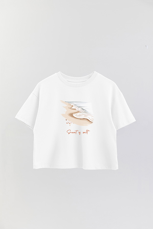 REMERA CROP ESTAMPADA COASTAL SCENT OF SALT