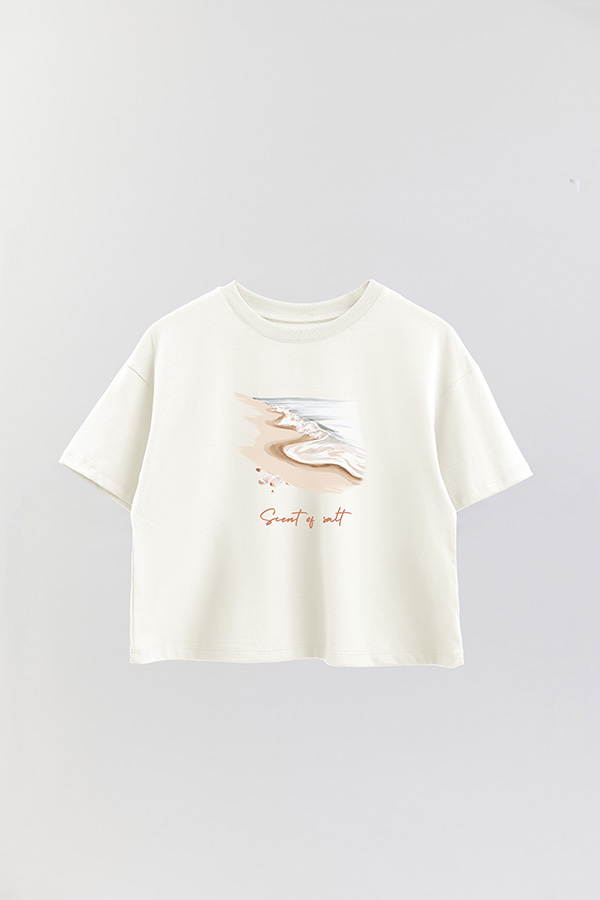 REMERA CROP ESTAMPADA COASTAL SCENT OF SALT