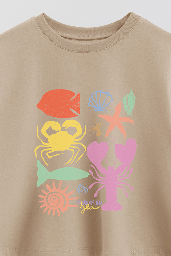 REMERA CROP ESTAMPADA SOUND OF THE SEA 1