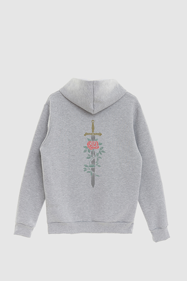 HOODIE ESTAMPADO SKELETON SWORD AND ROSE