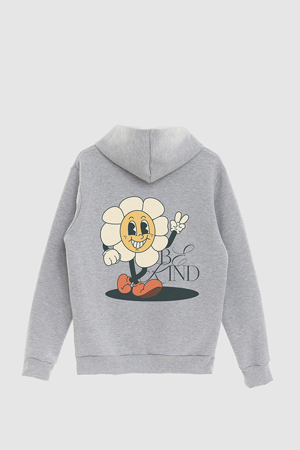 HOODIE ESTAMPADO CARTOON ILLUSTRATION BE KIND