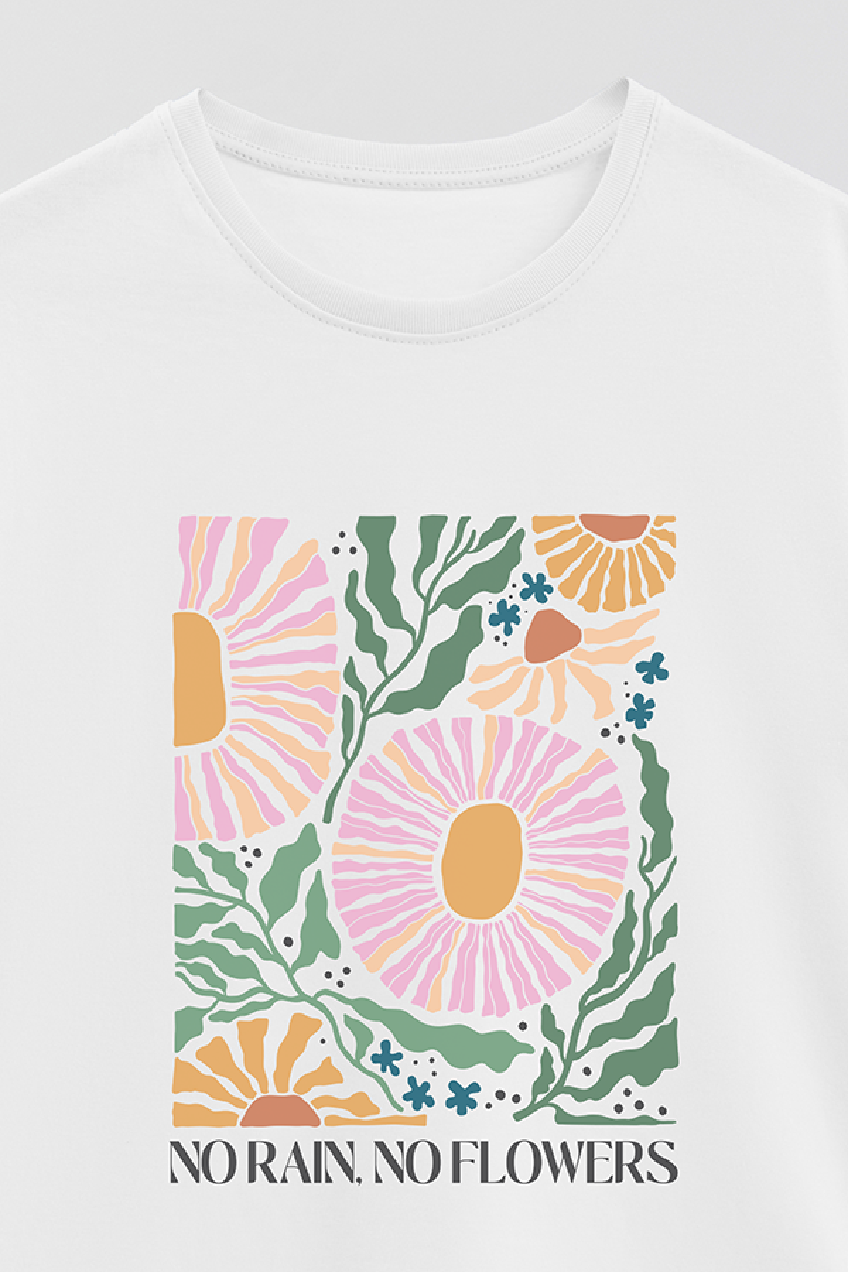 REMERA BASICA ESTAMPADA BO NO RAIN NO FLOWER