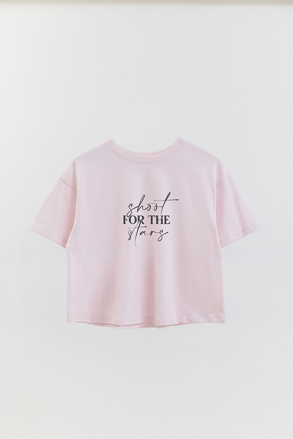 REMERA CROP ESTAMPADA ML SHOOT FOR THE STARS