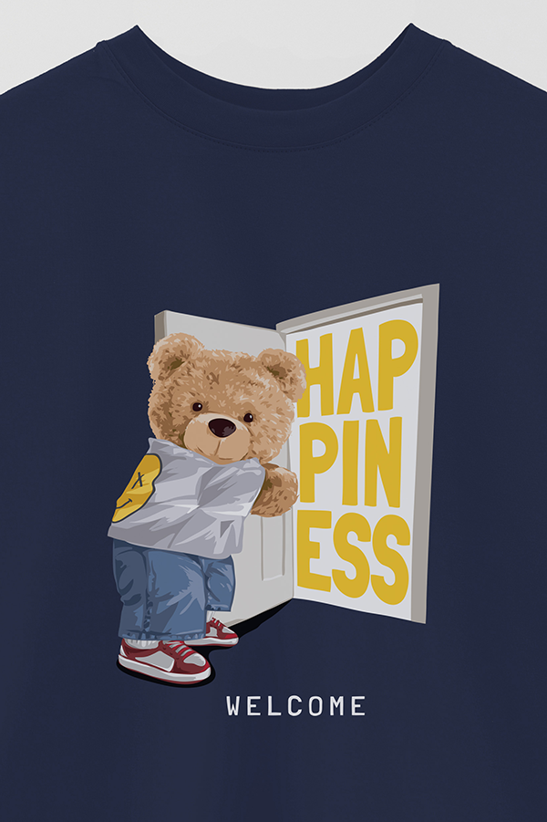 REMERA OVER ESTAMPADA UNISEX TEDDY HAPPINESS