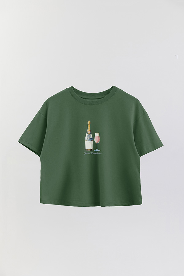 REMERA CROP ESTAMPADA CHRISTMAS TREE