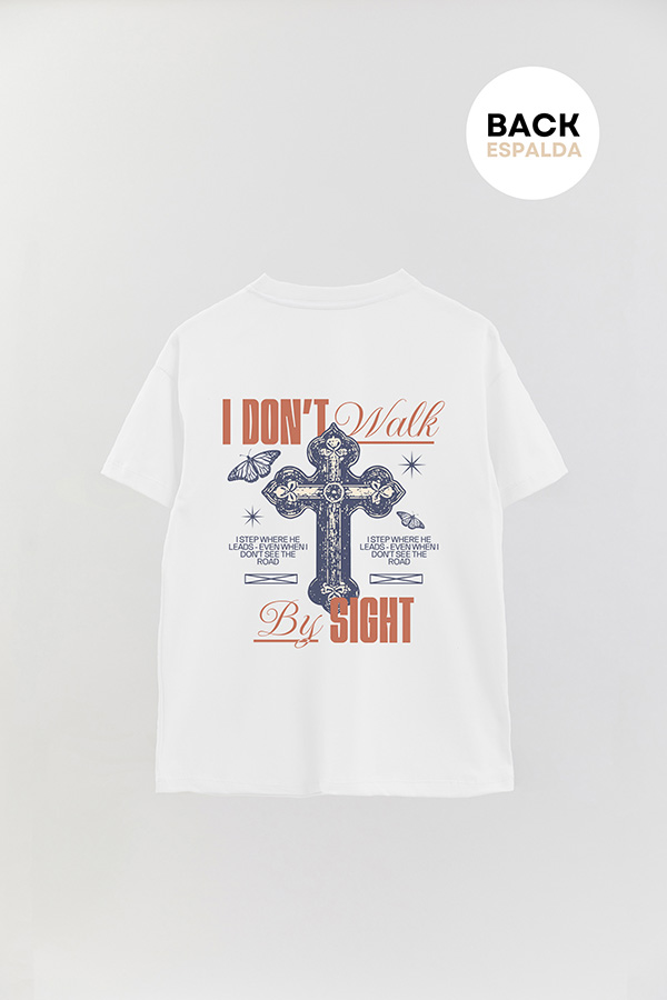 REMERA OVER ESTAMPADA UNISEX ESPALDA I DONT WALK