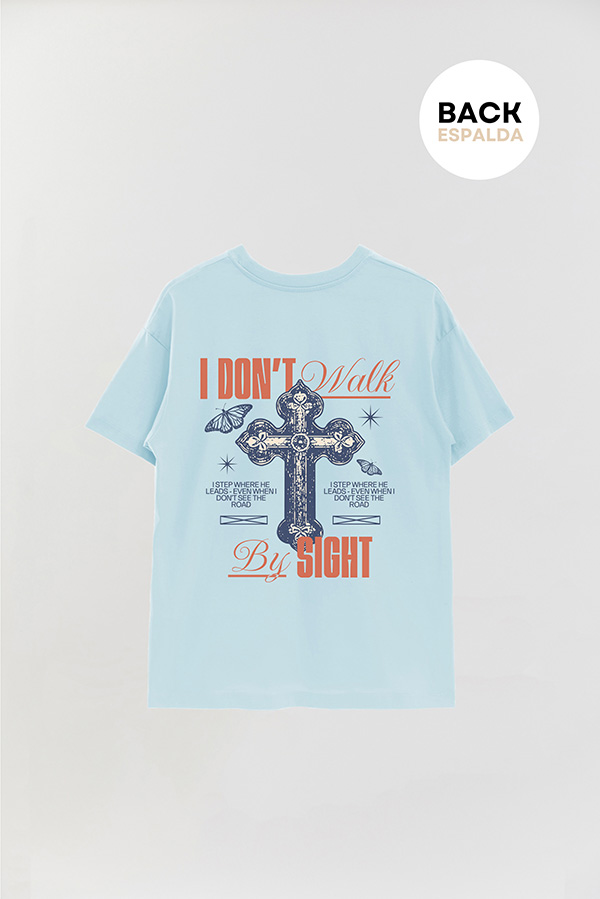 REMERA OVER ESTAMPADA UNISEX ESPALDA I DONT WALK