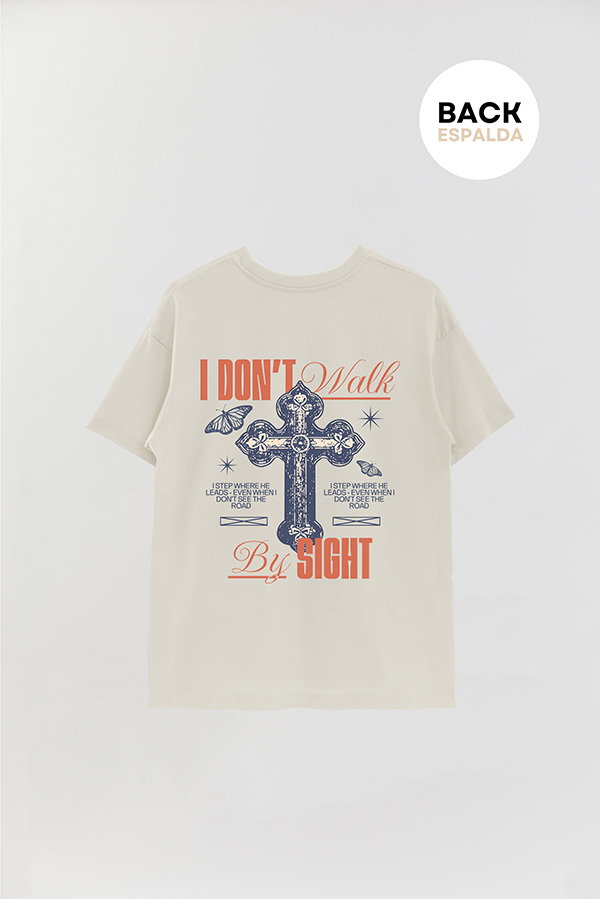 REMERA OVER ESTAMPADA UNISEX ESPALDA I DONT WALK