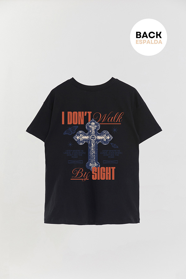 REMERA OVER ESTAMPADA UNISEX ESPALDA I DONT WALK