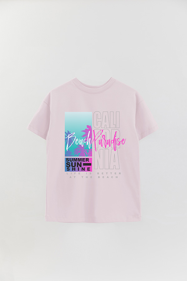 REMERA OVER ESTAMPADA BEACH PARADISE