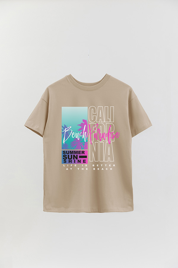 REMERA OVER ESTAMPADA BEACH PARADISE