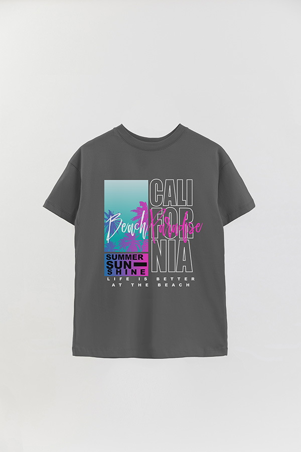 REMERA OVER ESTAMPADA BEACH PARADISE