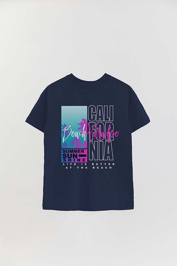 REMERA OVER ESTAMPADA BEACH PARADISE
