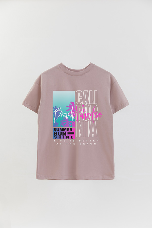 REMERA OVER ESTAMPADA BEACH PARADISE