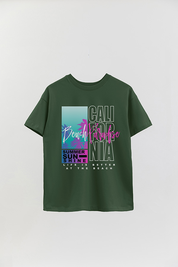 REMERA OVER ESTAMPADA BEACH PARADISE