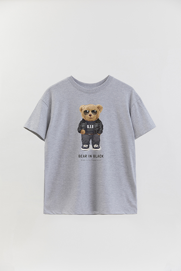 REMERA OVER ESTAMPADA UNISEX TEDDY BEAR IN BLACK
