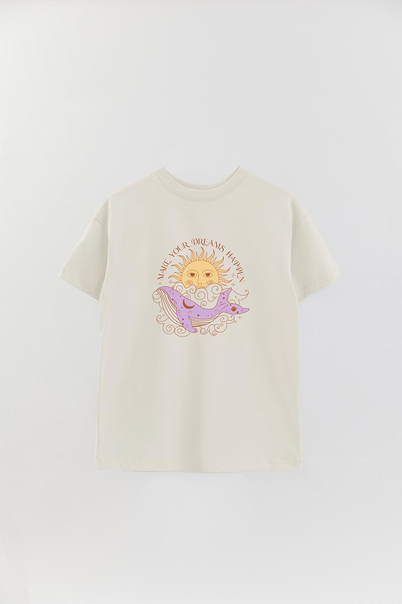 REMERA OVER ESTAMPADA MST MAKE YOUR DREAMS HAPPEN SUN