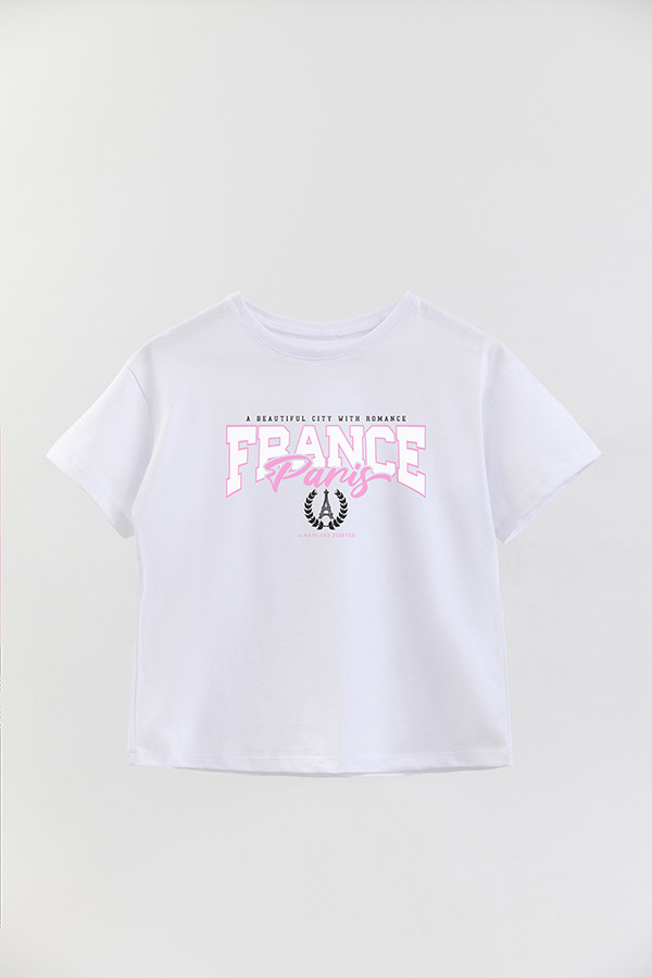 REMERA GIRL OVER FRANCE PARIS
