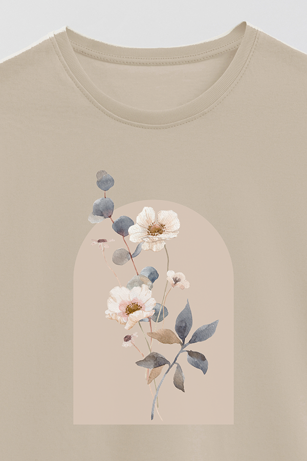 REMERA BASICA ESTAMPADA FLORAL ARCH 9