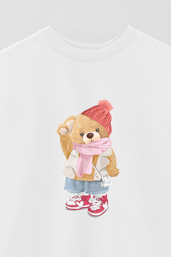 REMERA OVER ESTAMPADA UNISEX TEDDY BEANIE