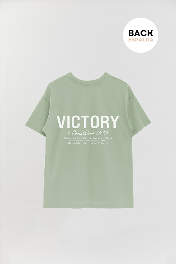 REMERA OVER ESTAMPADA UNISEX ESPALDA VICTORY