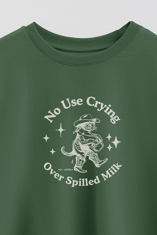 REMERA CROP ESTAMPADA COWGIRL MILK
