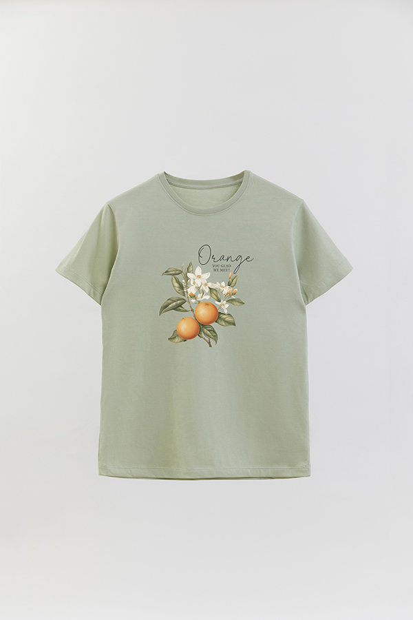 REMERA BASICA ESTAMPADA HARVEST ORANGE