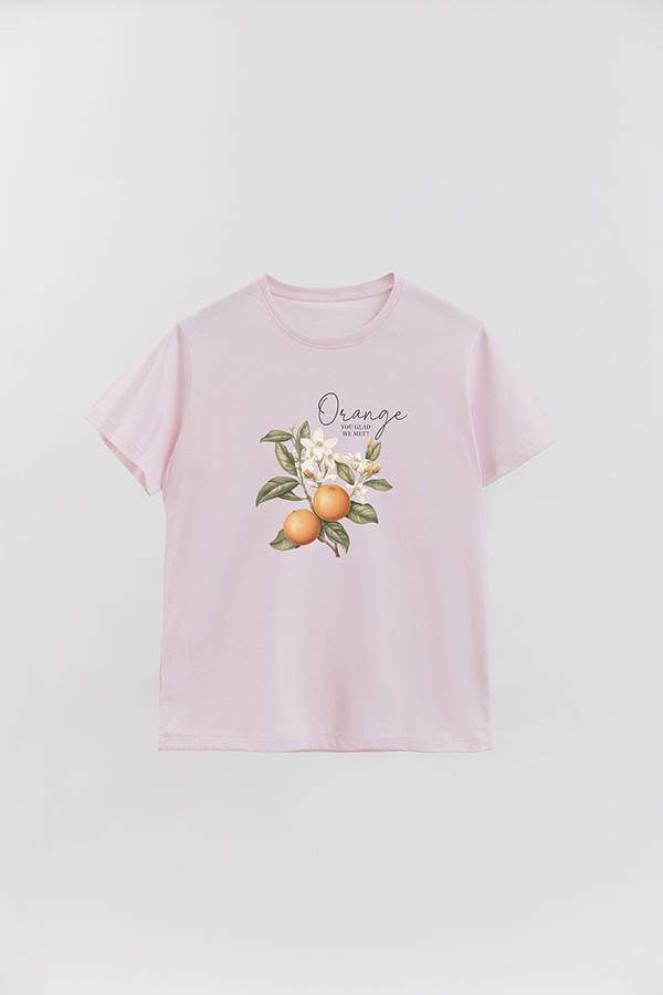 REMERA BASICA ESTAMPADA HARVEST ORANGE