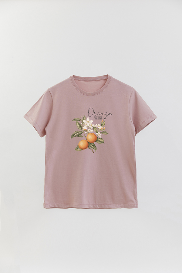 REMERA BASICA ESTAMPADA HARVEST ORANGE