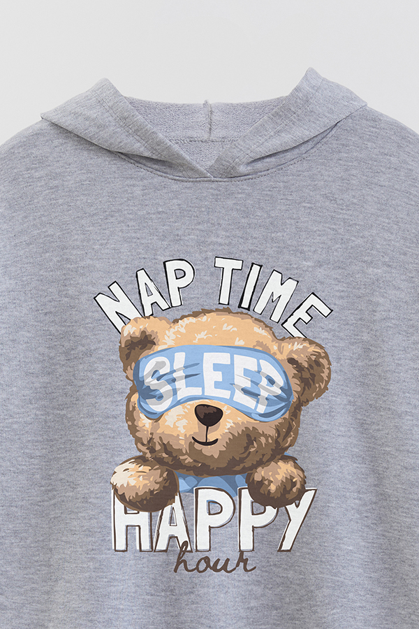 HOODIE RUSTICO KID TEDDY NAP TIME HAPPY