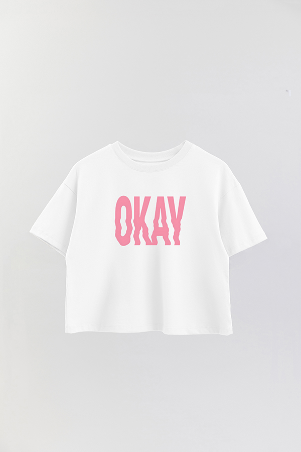REMERA CROP ESTAMPADA PINK OKAY