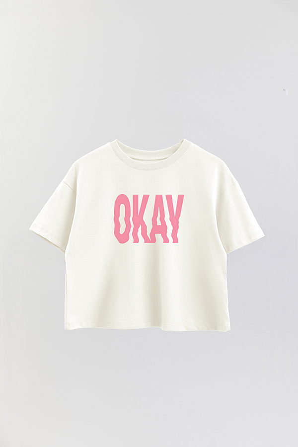 REMERA CROP ESTAMPADA PINK OKAY