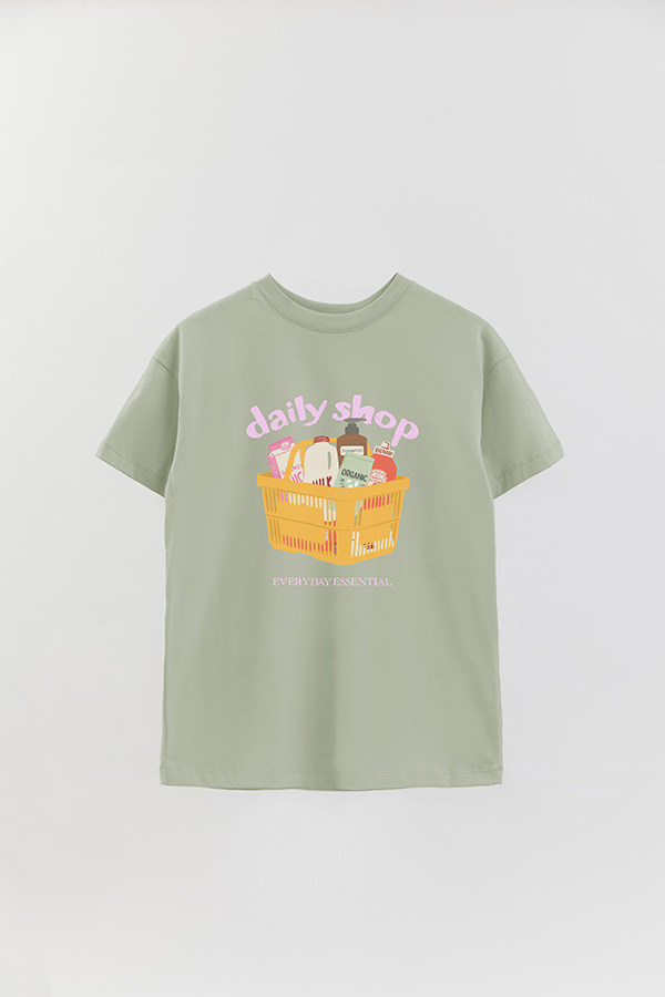 REMERA OVER ESTAMPADA DAILY SHOP