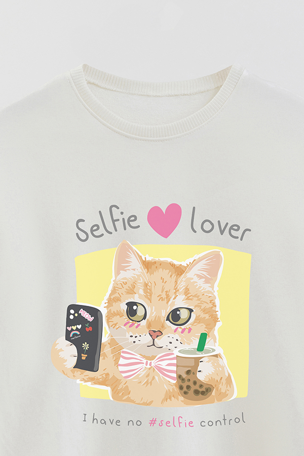 BUZO CREWNECK RUSTICO KITTY DREAMS SELFIE LOVER