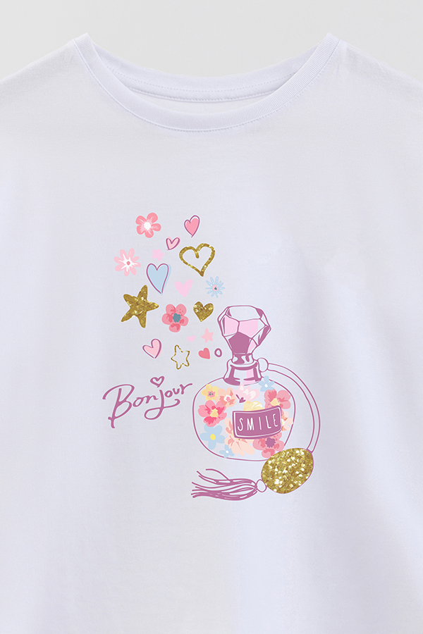 REMERA GIRL OVER BONJOUR SMILE