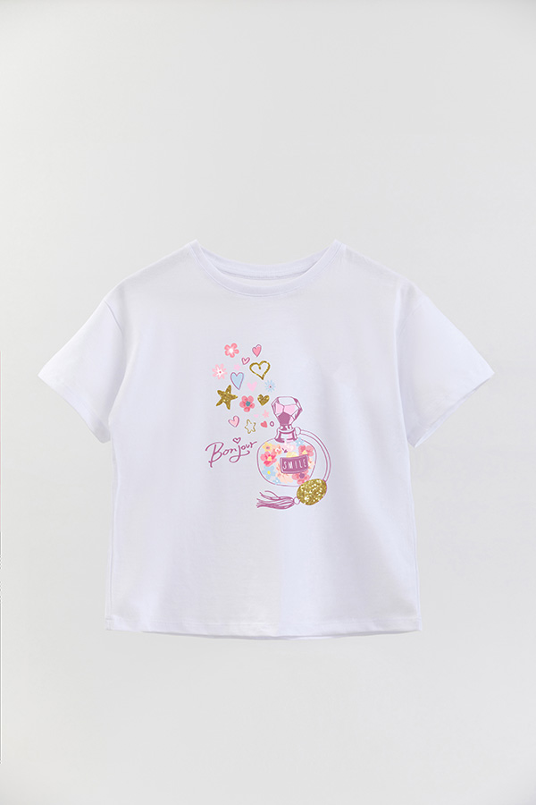 REMERA GIRL OVER BONJOUR SMILE