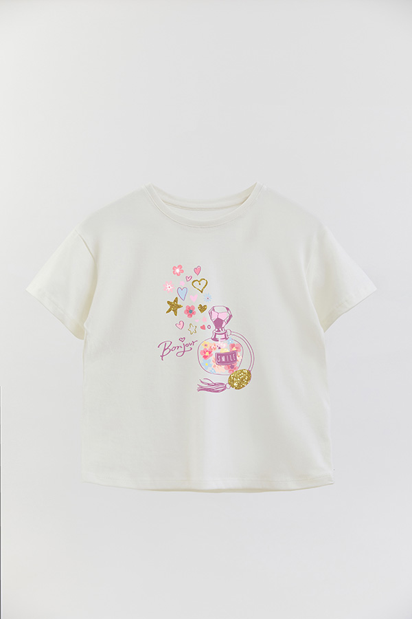 REMERA GIRL OVER BONJOUR SMILE