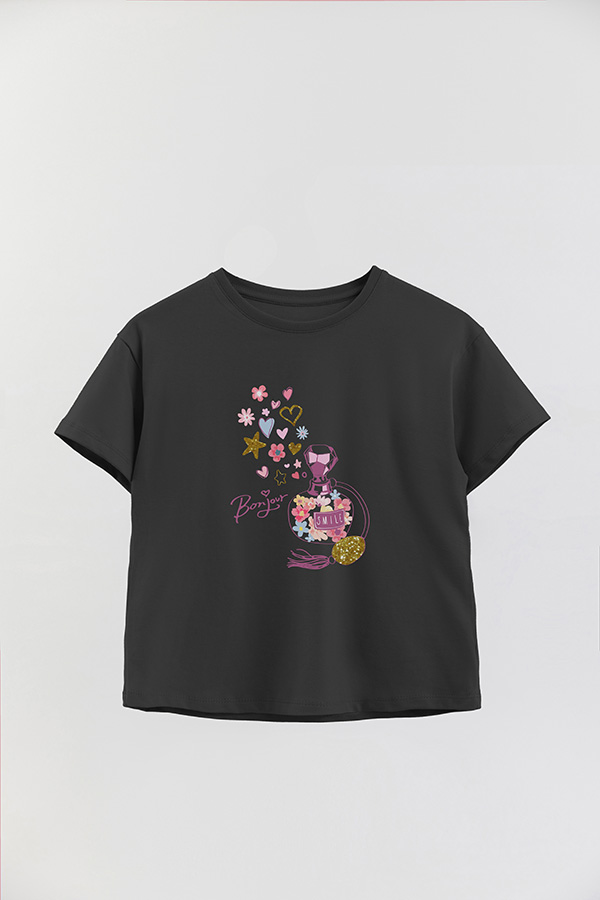 REMERA GIRL OVER BONJOUR SMILE