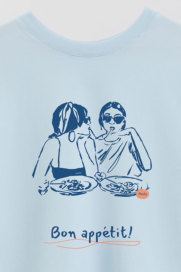 REMERA CROP ESTAMPADA ITALY BON APPETIT