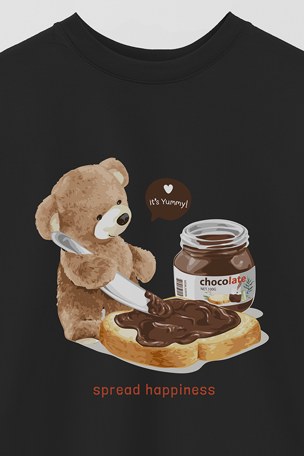 REMERA OVER ESTAMPADA UNISEX TEDDY CHOCOLATE