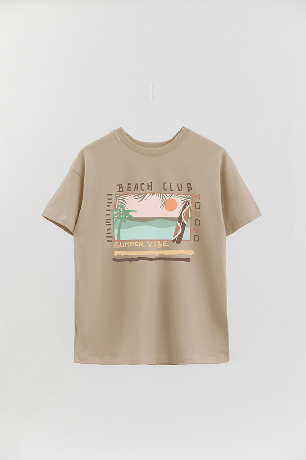 REMERA OVER ESTAMPADA BEACH CLUB