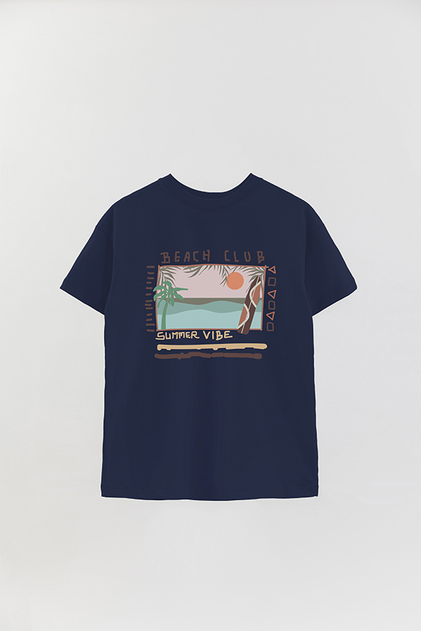REMERA OVER ESTAMPADA BEACH CLUB