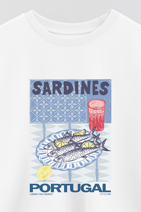 REMERA CROP ESTAMPADA SF SARDINES PORTUGAL