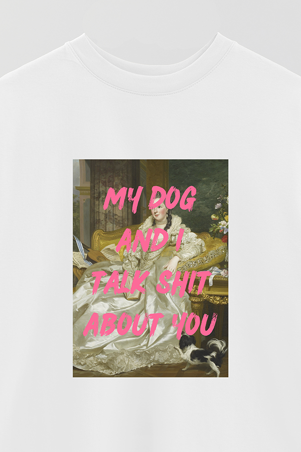 REMERA OVER ESTAMPADA ART COLLECTION 42 MY DOG AND I