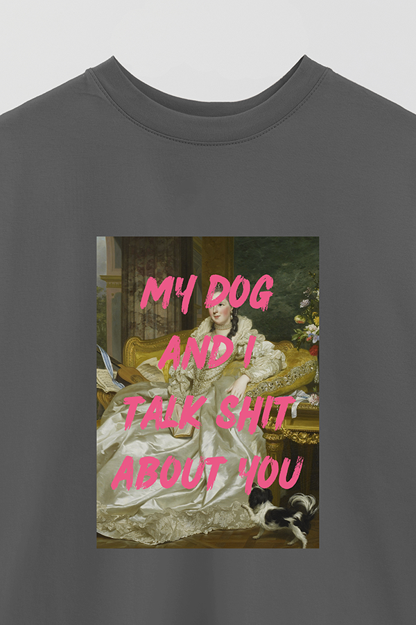 REMERA OVER ESTAMPADA ART COLLECTION 42 MY DOG AND I
