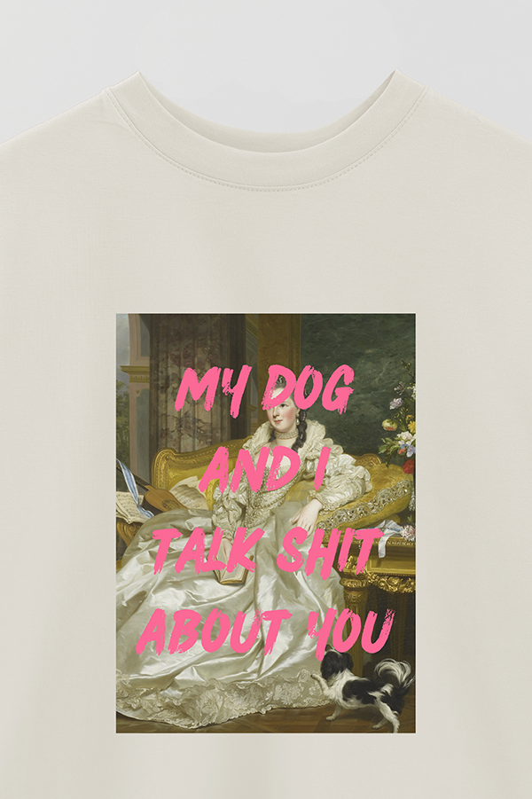 REMERA OVER ESTAMPADA ART COLLECTION 42 MY DOG AND I