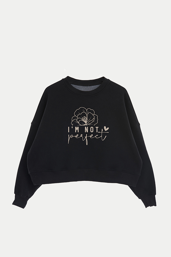 BUZO CROP FRISA ESTAMPADO MINIMAL LOVE NOT