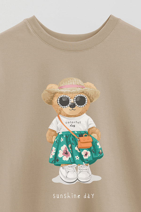 REMERA OVER ESTAMPADA UNISEX TEDDY SUNSHINE DAY