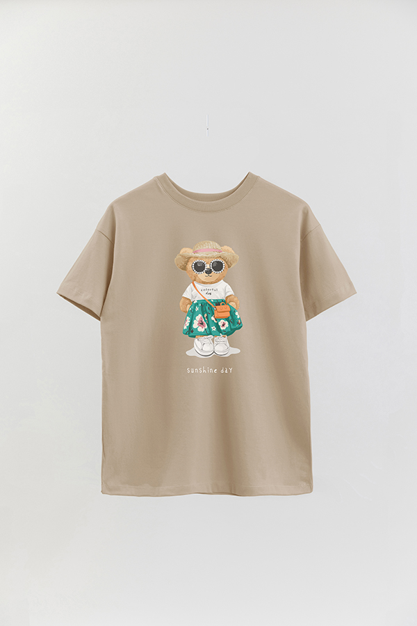 REMERA OVER ESTAMPADA UNISEX TEDDY SUNSHINE DAY