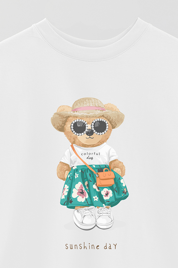 REMERA OVER ESTAMPADA UNISEX TEDDY SUNSHINE DAY